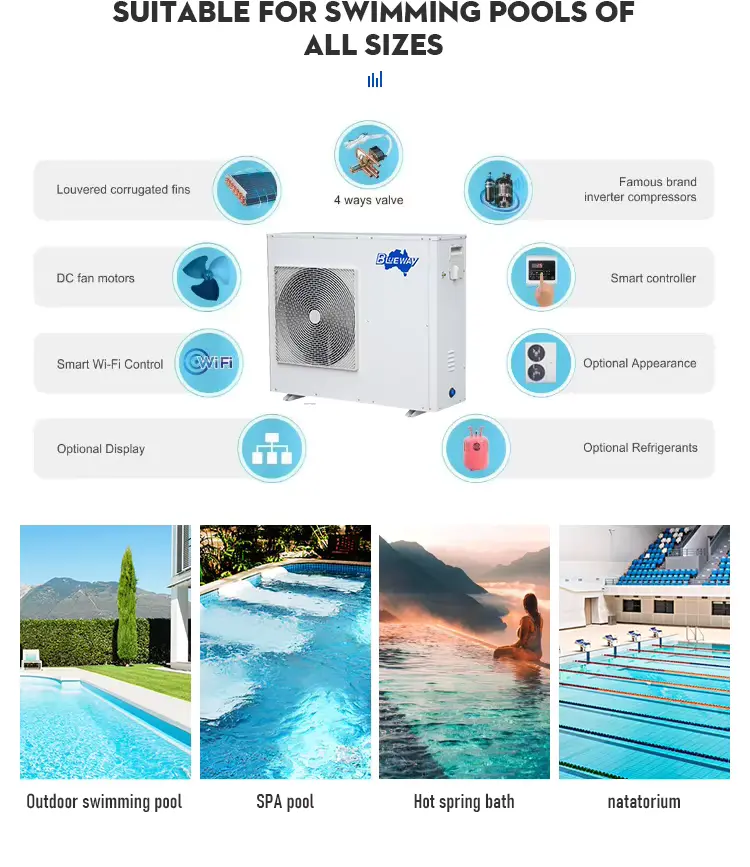Hot Popular Commercial Electric 380v 65kw Warm Water Pool Heat Pump